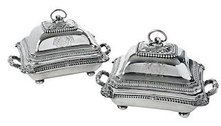 Pair of Paul Storr English Silver Entree Dishes