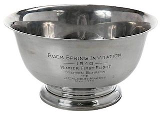 Large Sterling Revere Style Trophy Bowl