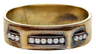 Antique 14kt. Pearl Bracelet