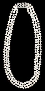 18kt. Pearl & Diamond Necklace