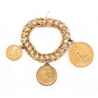 Charm Bracelet with Antique Coins