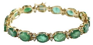 14kt. Emerald & Diamond Bracelet
