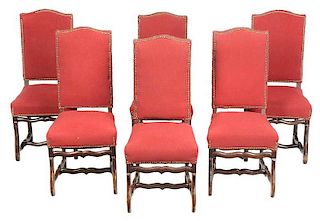 Set of Six Queen Anne Style Dining Chairs