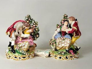 Two Dresden Porcelain Figural Groups