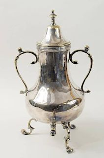 Continental Silvered Brass Footed Water Urn