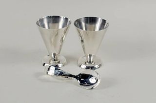 Sterling Silver Spoon & Two Cups