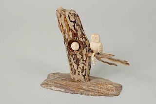 Inuit Carved Walrus and Fossil Ivory Sculpture