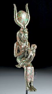 Egyptian Late Dynastic Bronze Isis & Infant Horus