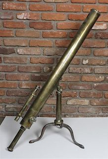 A Victorian Brass Telescope, by JH Steward, Approximate length 46 inches.