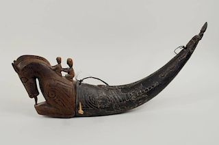 Horn & Wood Container, Possibly Pacific Islands