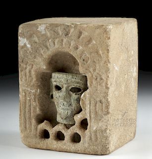 Rare /Important Mesopotamian Stone Shrine w/ Inset Head