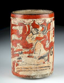 Mayan Cylinder w/ Scribes + Kerr Rollout, ex-Sotheby's