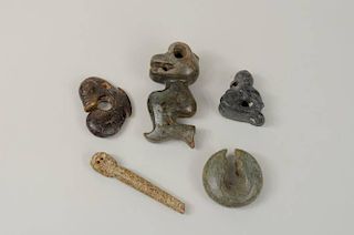 Five Pre-Columbian Style Carved Stone Objects