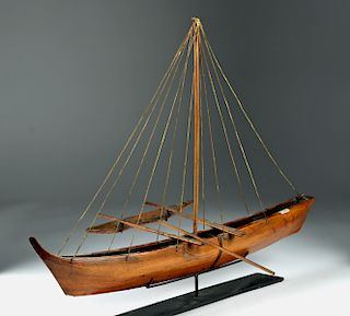 19th C. Samoan Wood Model Canoe - Ex Bonhams