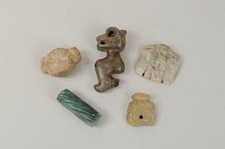 Five Pre-Columbian Style Carved Stone Pendants