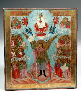 19th C. Russian Icon - Synaxis of the Bodiless Powers