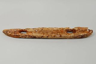 Inuit Carved Fossilized Sled Runner