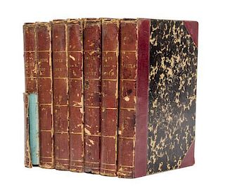 A Collection of Decorative Red Leather Bound Books,