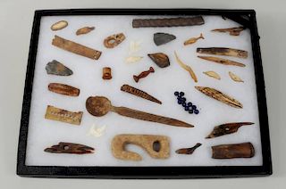 Group of Inuit Carved Fossilized Tools