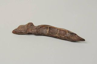 Inuit Carved Whip Handle of Fossilized Material