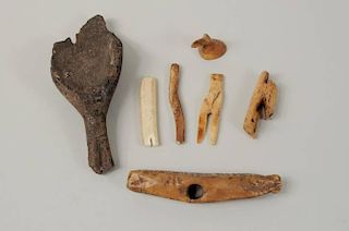 Group of Inuit Carved Fossilized Tools