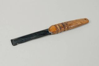 Inuit Hide Scraper with Fossil Ivory Handle