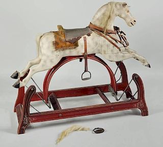 American Carved And Painted Rocking Horse