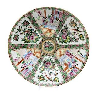 A Chinese Export Rose Medallion Porcelain Charger, Diameter 16 inches.