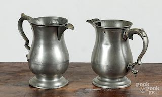 Two Scottish pewter pitchers
