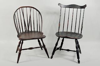 Two Painted Windsor Style Side Chairs