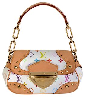 White Louis Vuitton 'Marilyn' with Multi-Color LV