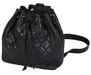 Vintage Black Caviar Leather CHANEL Backpack