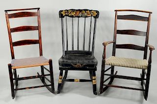 Shaker Style Rocking Chairs & Stenciled Rocker