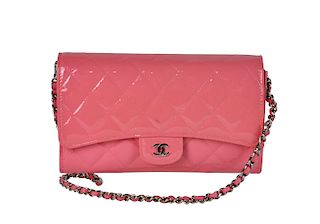 Pink Patent Leather CHANEL Clutch / Wallet