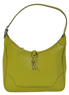 Hermes Chartreuse Clemence Leather Shoulder Bag