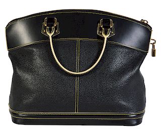 Black Suhali Goat Leather Louis Vuitton 'Lockit'