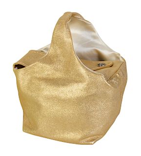 Gold Metallic Leather CHANEL 'Hobo Bag'