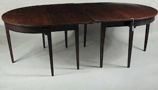 Hepplewhite Mahogany "D" End Dining Table
