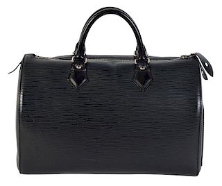 Louis Vuitton 'Speedy 35' in Black Epi Leather