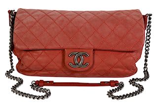 Classic Red Lambskin CHANEL Quilted Flap Bag