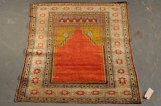 Early Turkish Silk Prayer Rug
