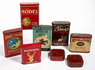 ASSORTED TOBACCO ADVERTISING POCKET TINS, LOT OF SIX