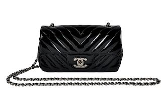 Mini Black Patent Leather CHANEL Bag