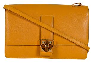 Hermes Yellow Leather Courehavelle Shoulder Bag