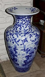 A Japanese Porcelain Vase, Height 30 inches.