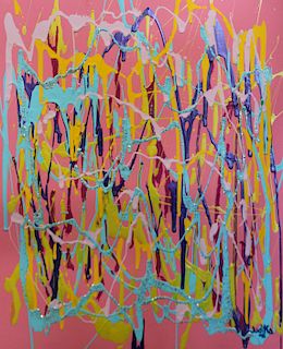 KONOWE, Judika. Acrylic on Canvas. "Pink