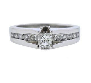 14K Gold Princess Cut Diamond Engagement Ring