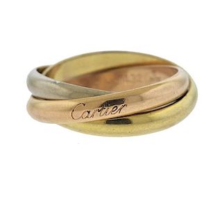 Cartier Trinity 18K Tri Color Gold Ring Sz61
