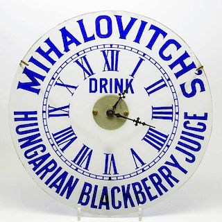 MIHALOVITCH'S HUNGARIAN BLACKBERRY JUICE ADVERTISING CLOCK