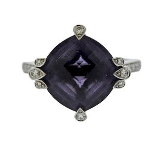 Cartier Inde Mysterieuse 18K Gold Diamond Amethyst Ring